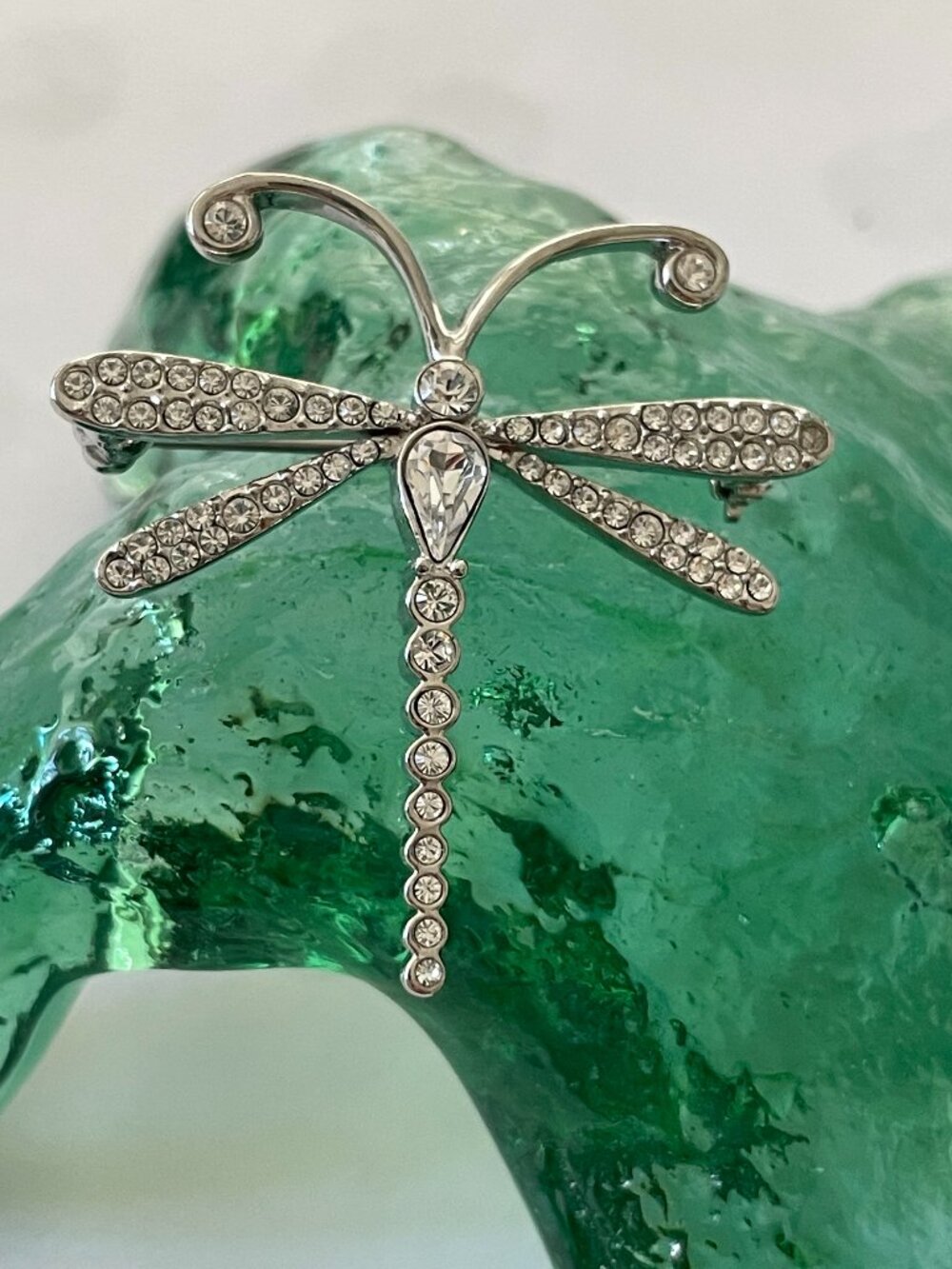 Vintage Rhinestone Dragonfly Brooch - Picture 2 of 4